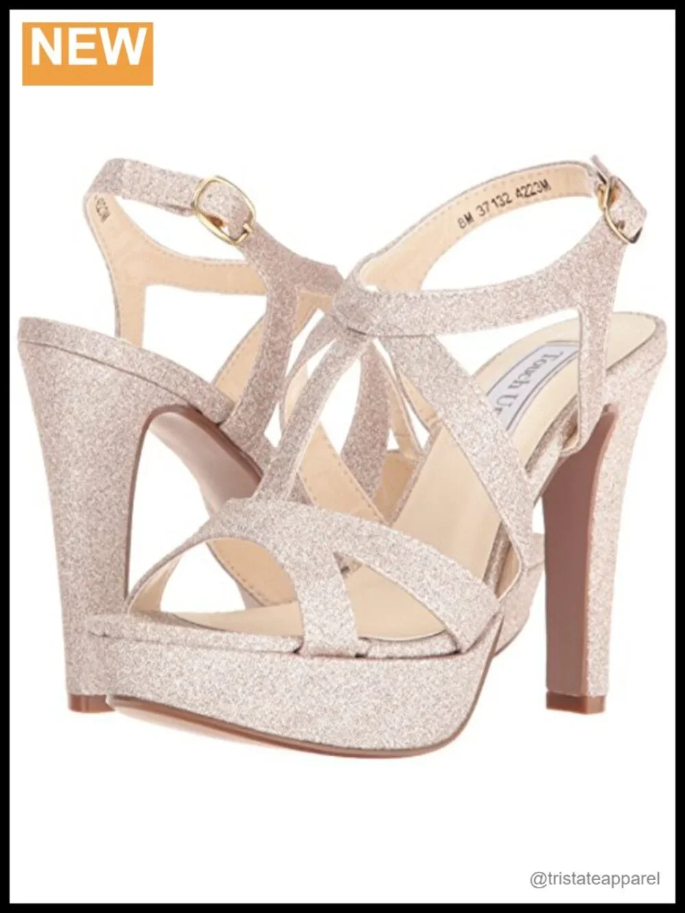 Touch Ups Queenie Platform Dress Sandal Faux Leather Block Heel Open Toe